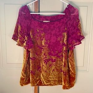 Anthropologie Maeve Ombre Shimmer Tee